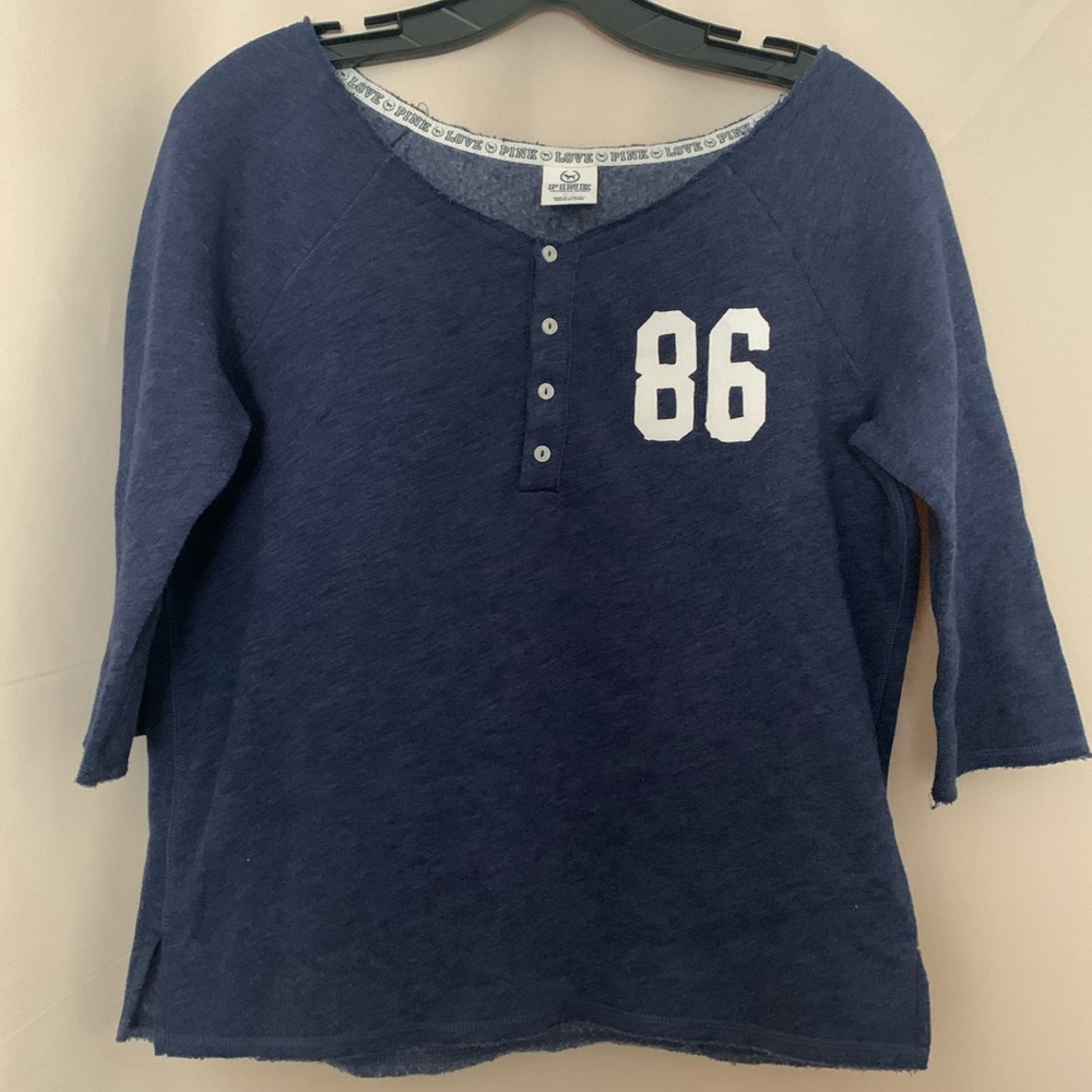 *THRIFTY* PINK Slouchy Blue “Love Pink” Sweat Shirt